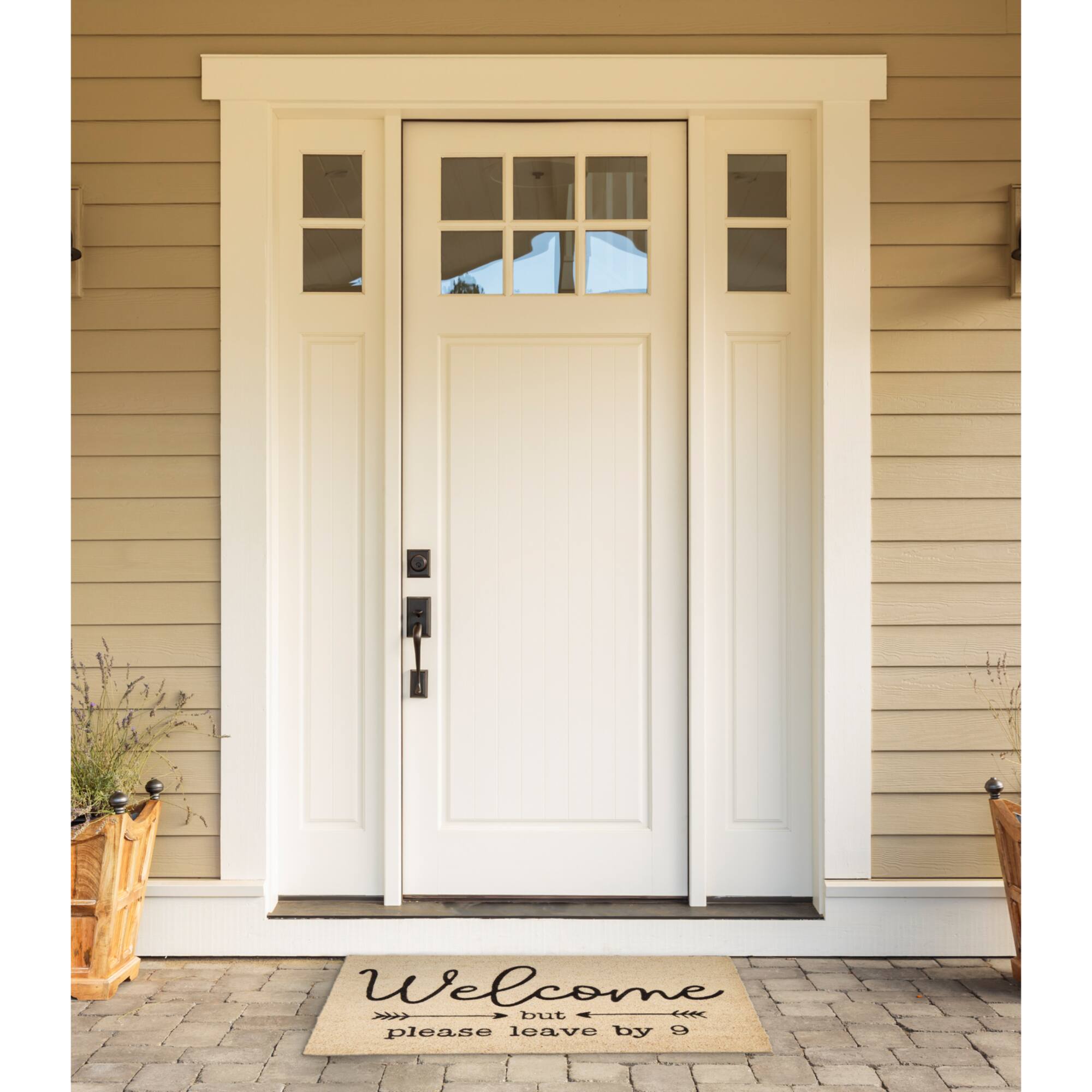 Welcome Please Leave By 9 Doormat